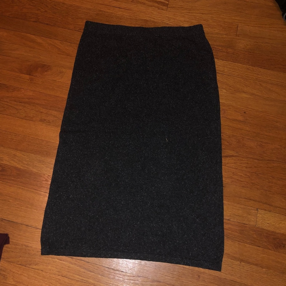 JJill long black tweed skirt